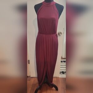 Maroon/burgundy hi-low dress